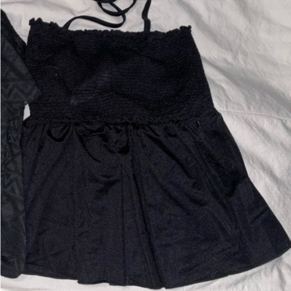 NWOT Nursing Queen MEDIUM tie swim top BLACK